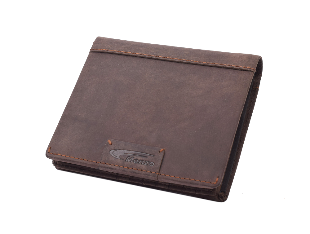 Menzo 8018 Herrenbörse darkbraun / Büffelleder