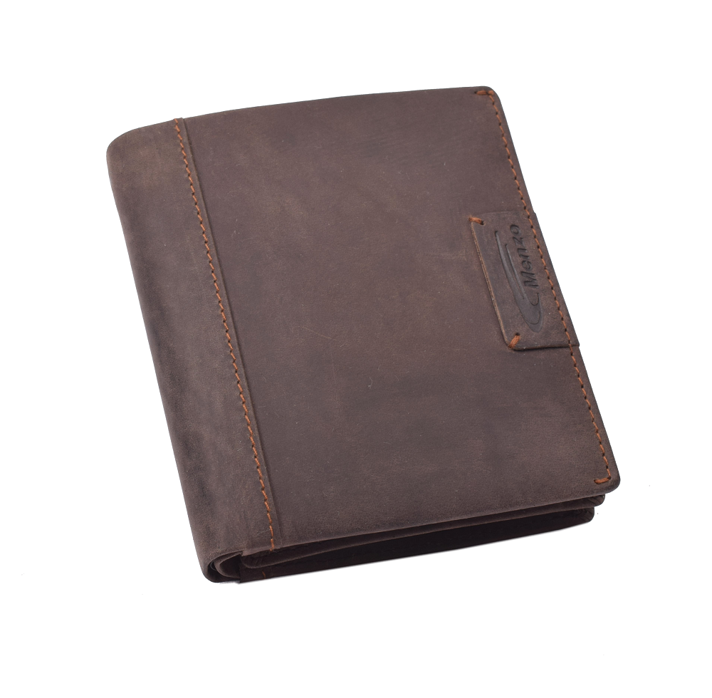 Menzo 8018 Herrenbörse darkbraun / Büffelleder