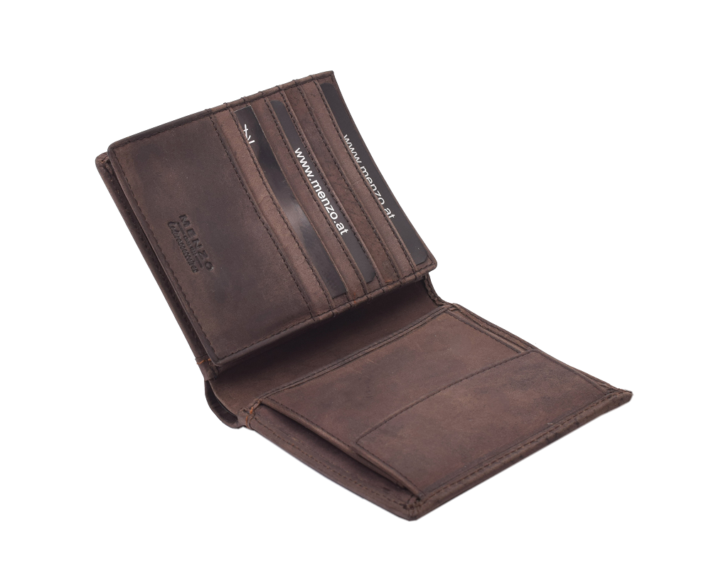 Menzo 8018 Herrenbörse darkbraun / Büffelleder