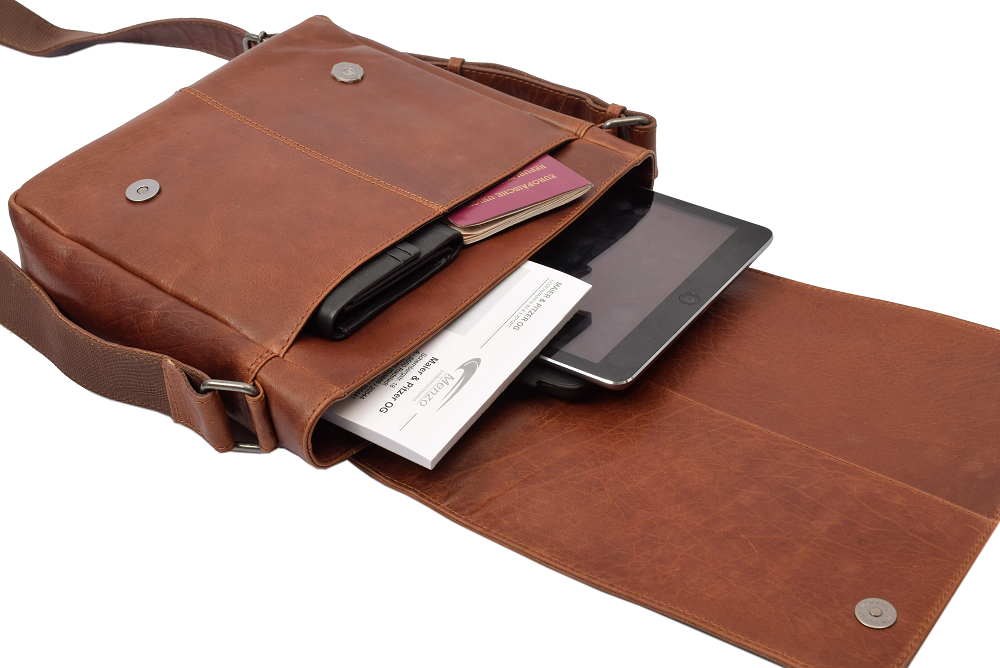 Menzo MB111 Umhängetasche Büffelleder/cognac