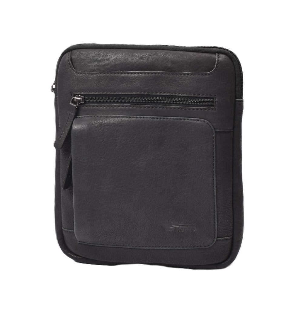 MENZO MB 84 Umhängetasche Rindsleder-schwarz