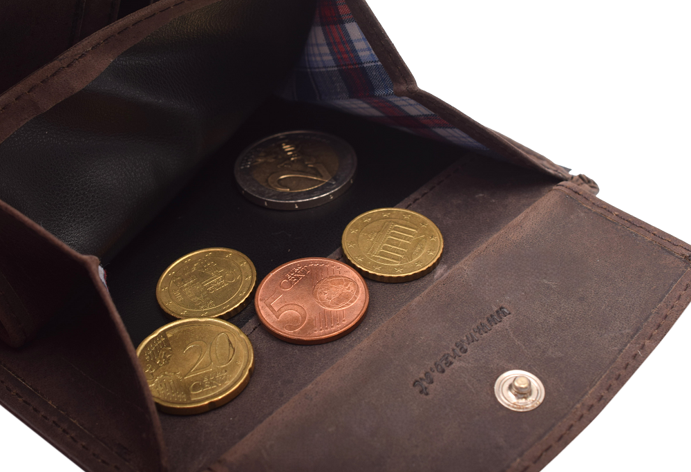 Menzo 8018 Herrenbörse darkbraun / Büffelleder