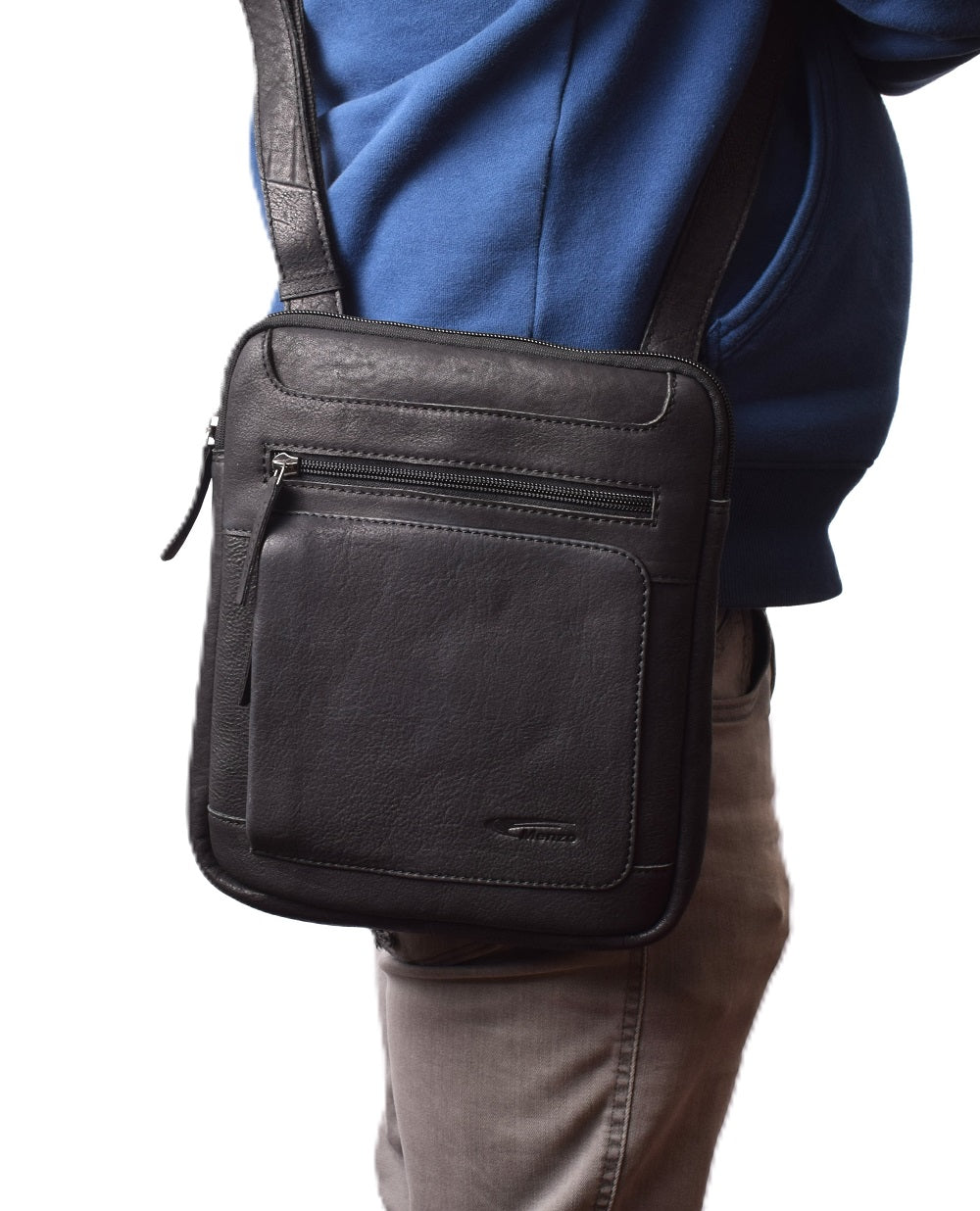 MENZO MB 84 Umhängetasche Rindsleder-schwarz