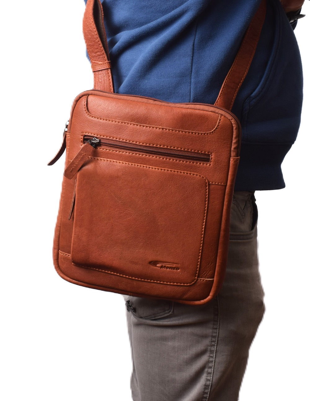 MENZO MB 84 Umhängetasche Rindsleder-cognac