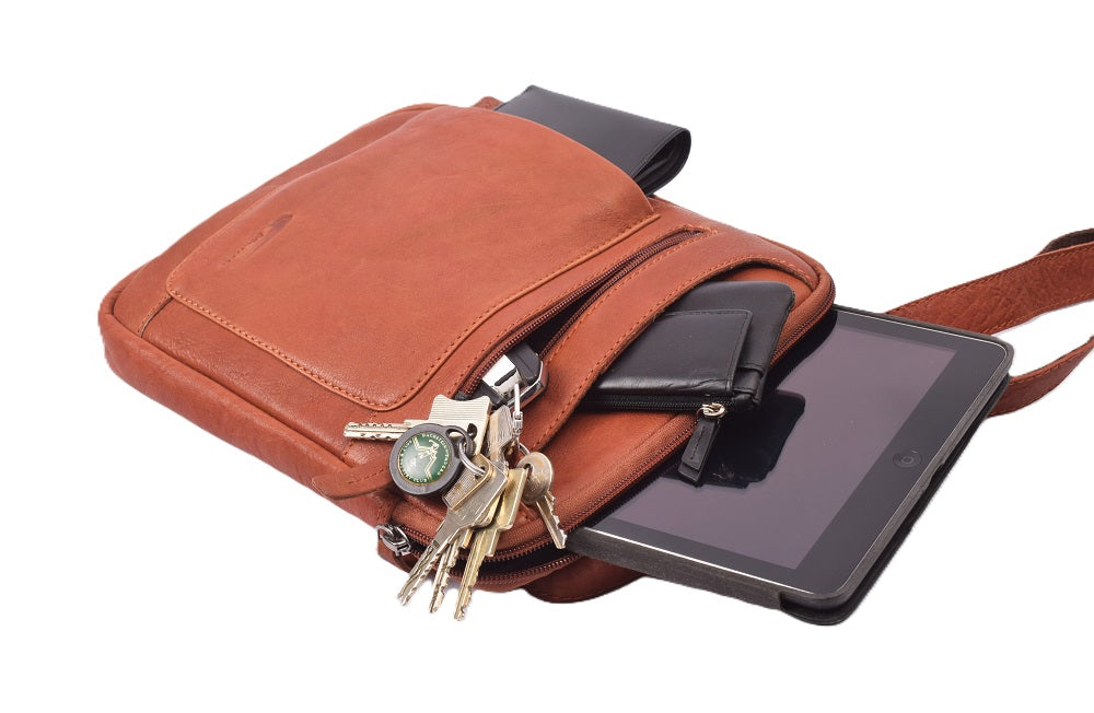 MENZO MB 84 Umhängetasche Rindsleder-cognac
