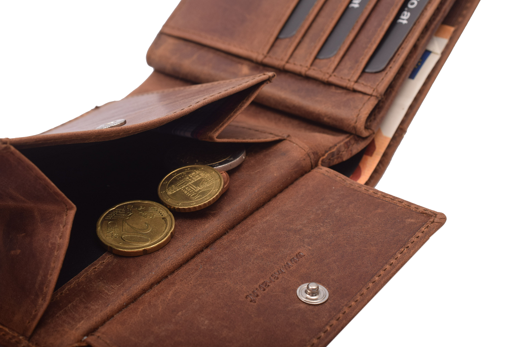 Menzo 8042 Herrenbörse deltabraun / Büffelleder