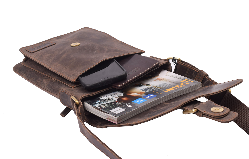 Menzo MB117 Umhängetasche Büffelleder/marone