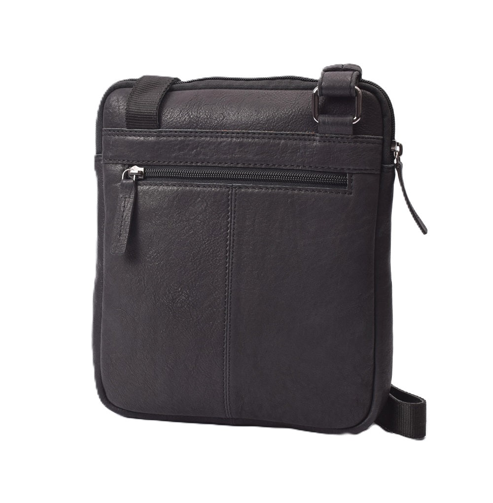 MENZO MB 84 Umhängetasche Rindsleder-schwarz