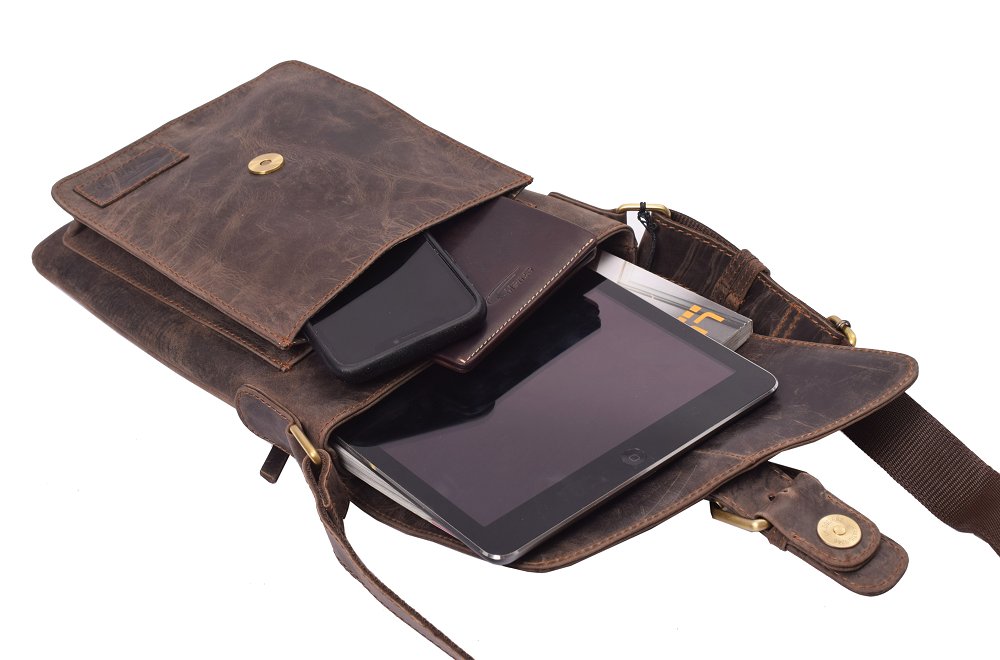 Menzo MB117 Umhängetasche Büffelleder/marone