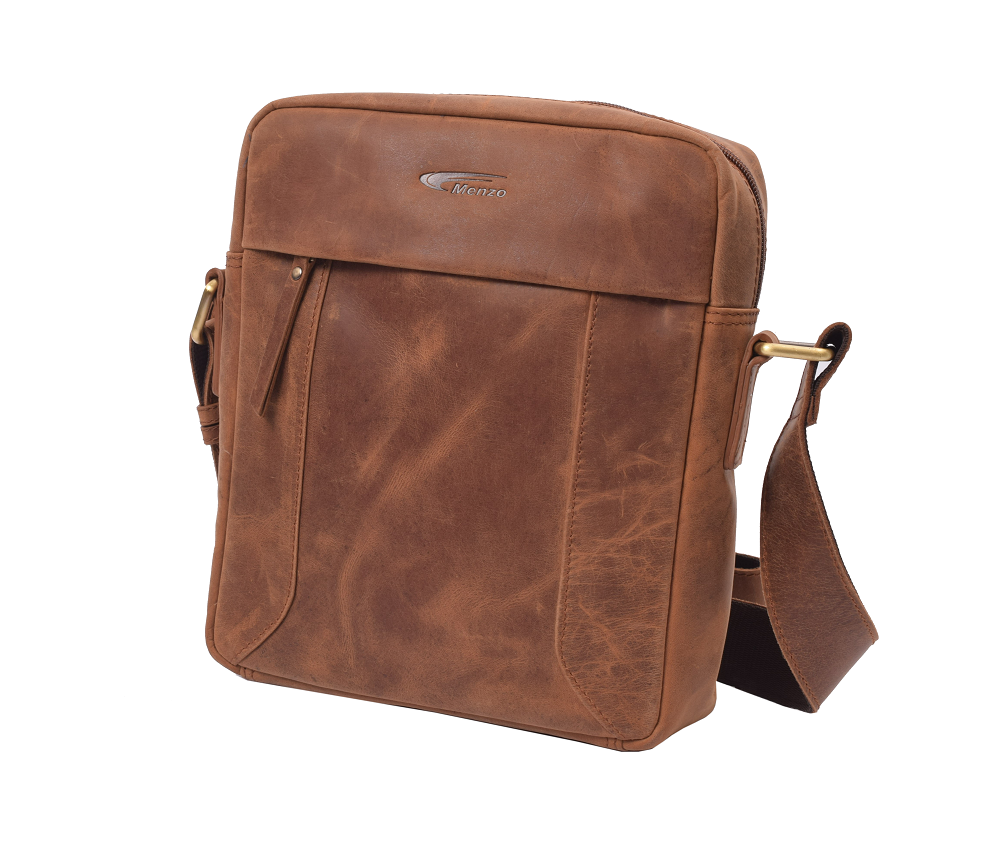 Menzo MB114 Umhängetasche Büffelleder/deltabraun