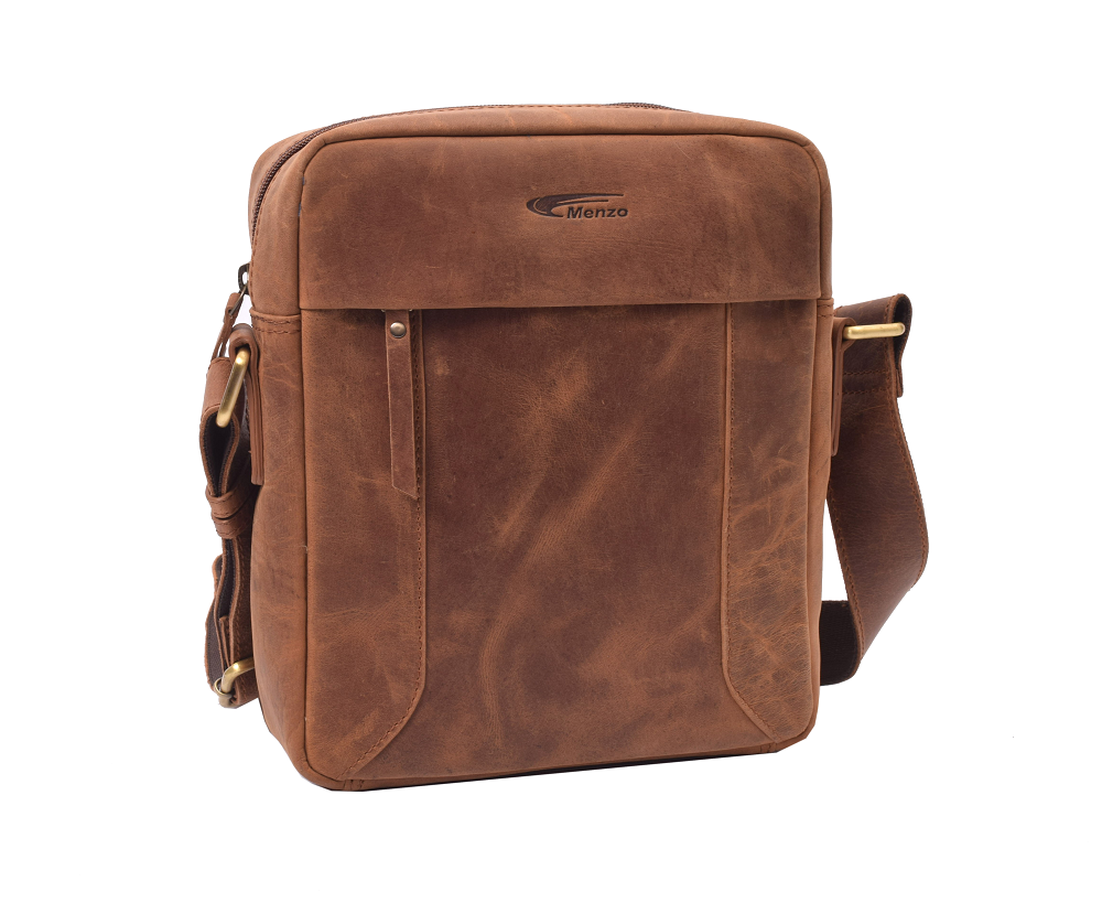 Menzo MB114 Umhängetasche Büffelleder/deltabraun
