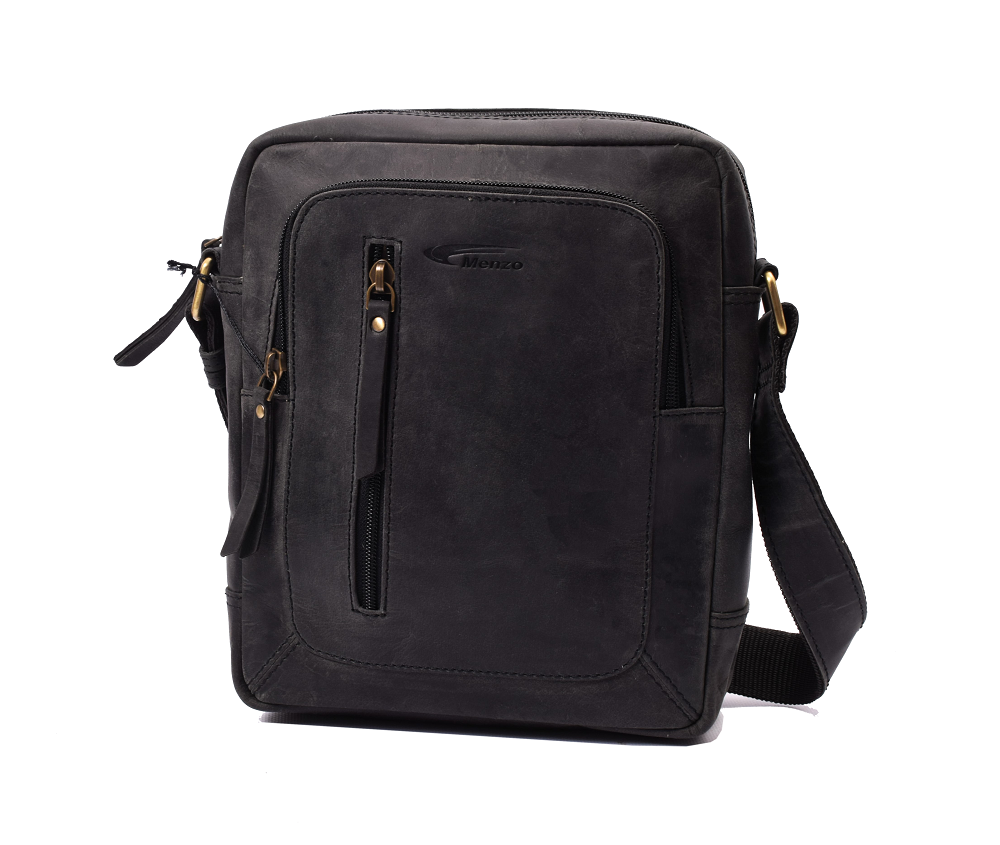 Menzo MB116 Umhängetasche Büffelleder/schwarz