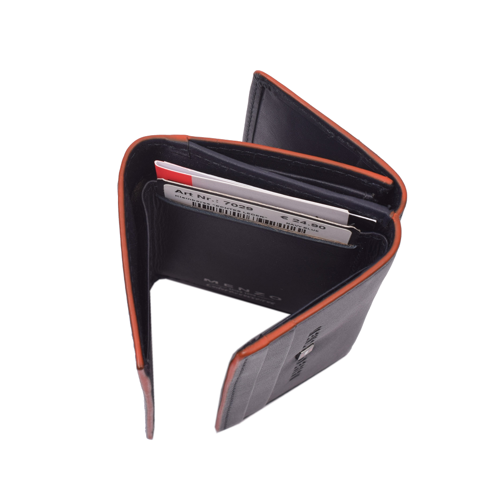 Menzo 7029 Kleinbörse saison3 navy-orange / Nappaleder