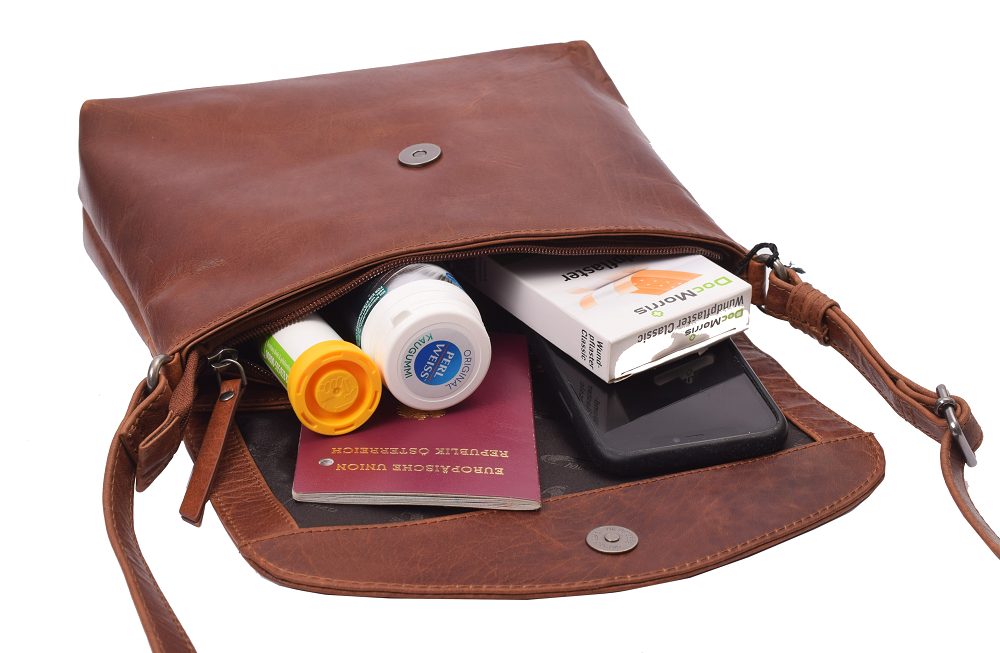 Menzo MB112 Umhängetasche Büffelleder/cognac