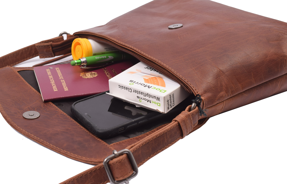 Menzo MB112 Umhängetasche Büffelleder/cognac