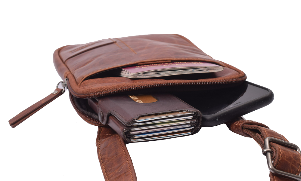 Menzo MB109 Umhängetasche Büffelleder/cognac