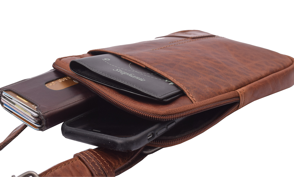 Menzo MB109 Umhängetasche Büffelleder/cognac