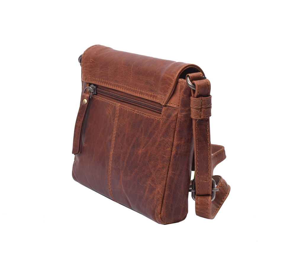 Menzo MB113 Umhängetasche Büffelleder/cognac