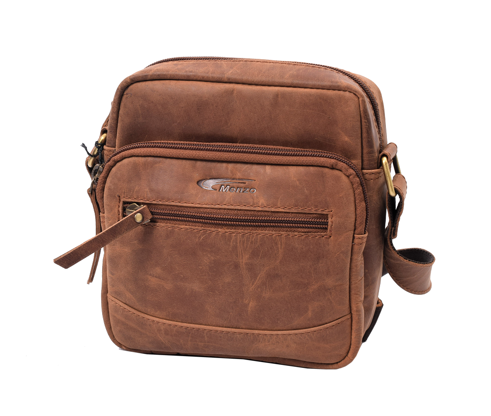Menzo MB115 Umhängetasche Büffelleder/deltabraun