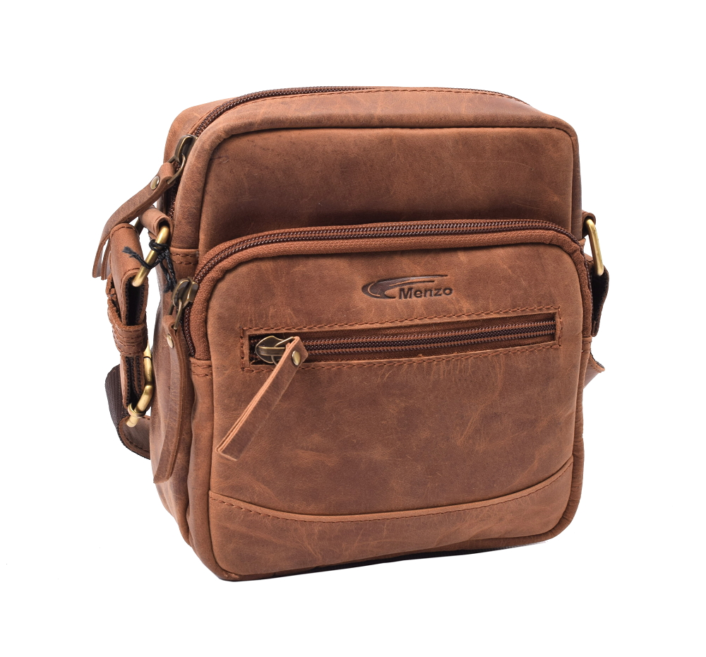 Menzo MB115 Umhängetasche Büffelleder/deltabraun