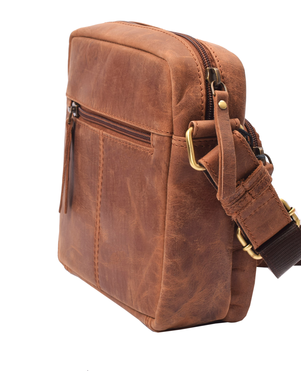 Menzo MB115 Umhängetasche Büffelleder/deltabraun