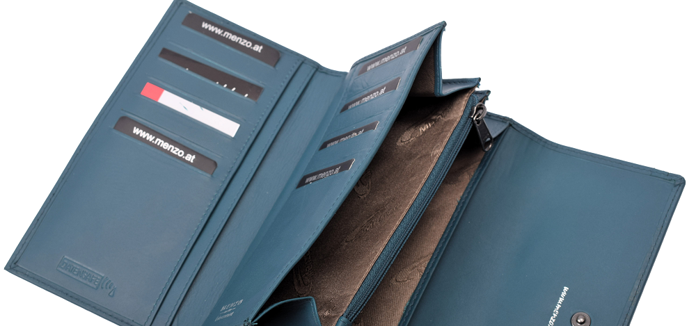 Menzo 7032 Damenbörse saison1 petrol / Nappaleder