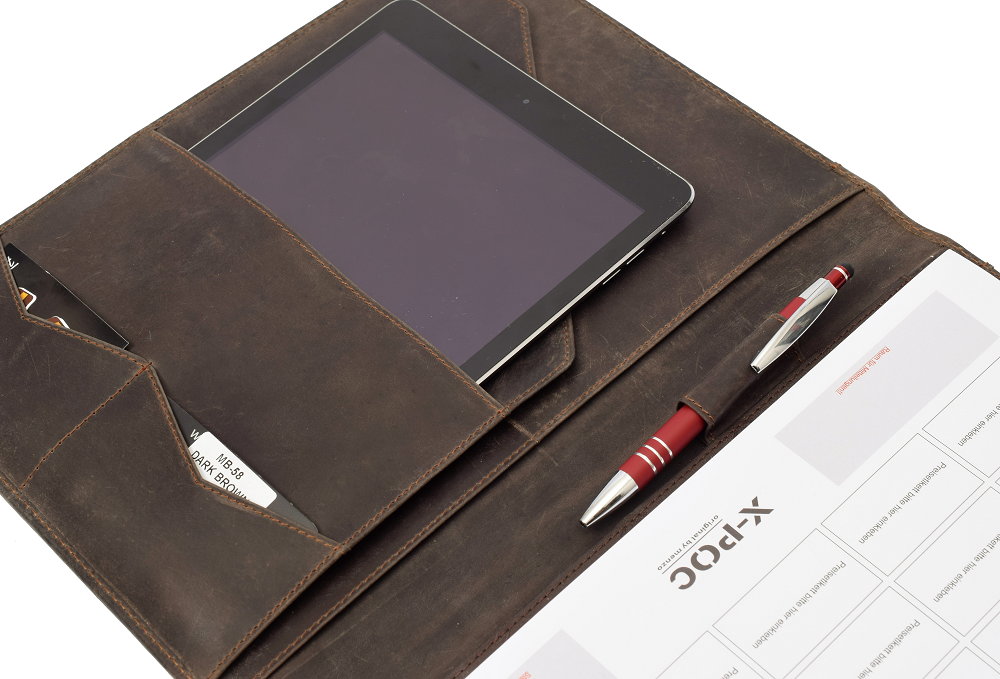 MB58 Dokumentenmappe A4 Büffelleder/marone