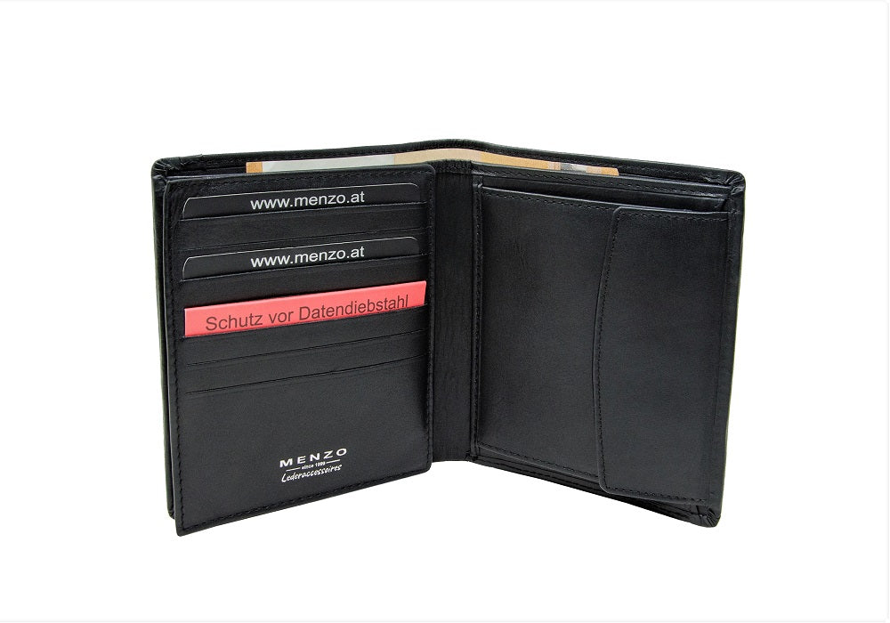 Menzo 7018 Herrenbörse schwarz / Nappaleder