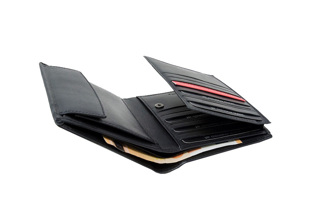 Menzo 7018 Herrenbörse schwarz / Nappaleder