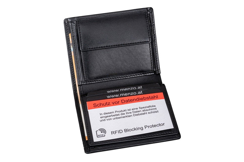 Menzo 7008 Kleinbörse schwarz / Nappaleder