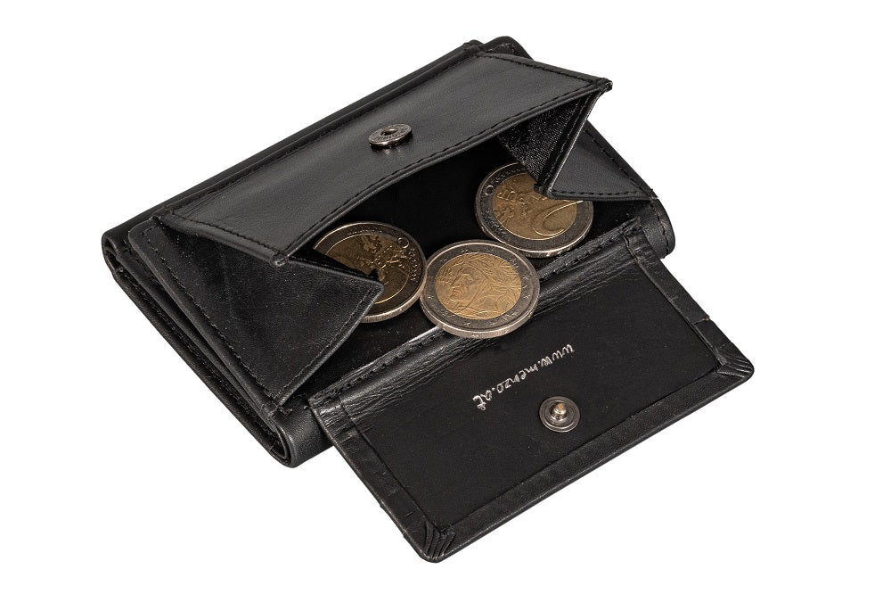 Menzo 7009 Kleinbörse schwarz / Nappaleder
