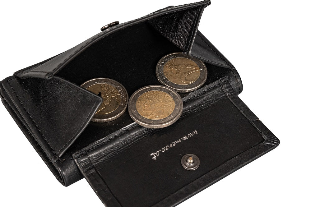 Menzo 7009 Kleinbörse schwarz / Nappaleder