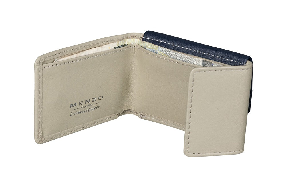 Menzo 7010 Minibörse saison2 navy-cream / Nappaleder