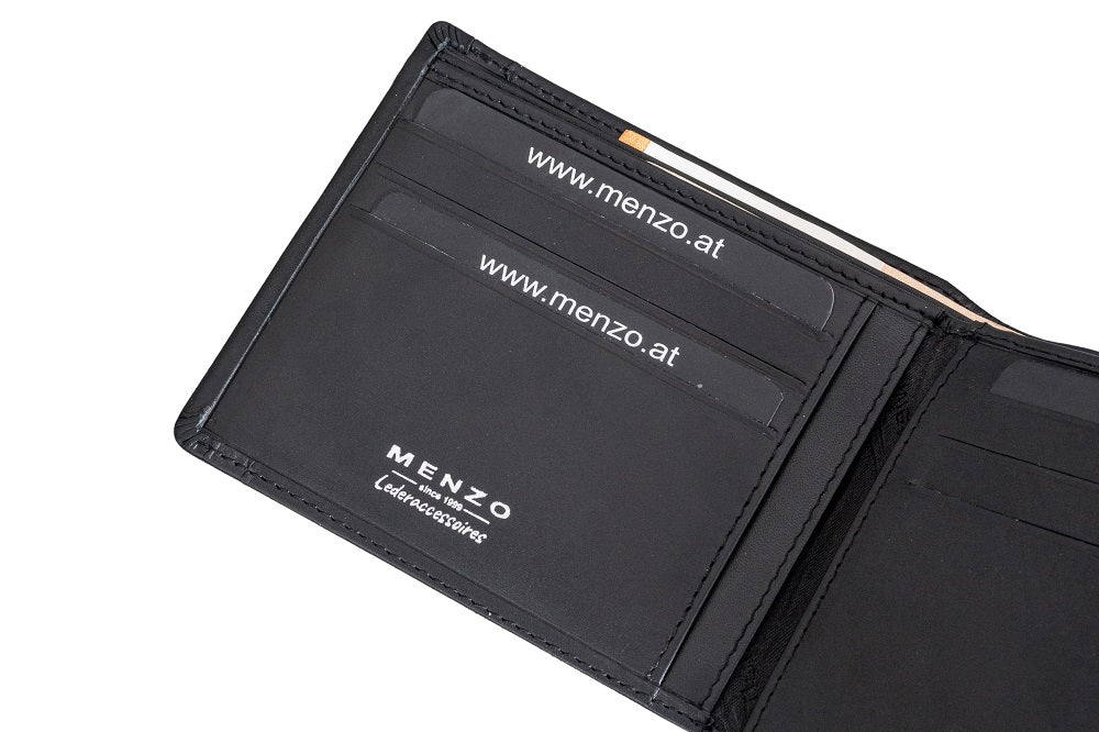Menzo 9011 Herrenbörse schwarz / Nappaleder