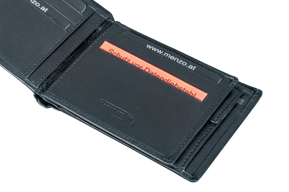 Menzo 9011 Herrenbörse schwarz / Nappaleder