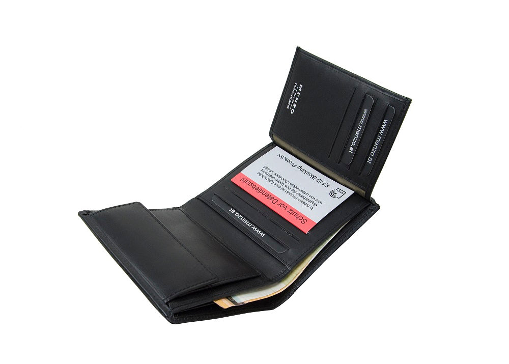Menzo 9012 Herrenbörse schwarz / Nappaleder