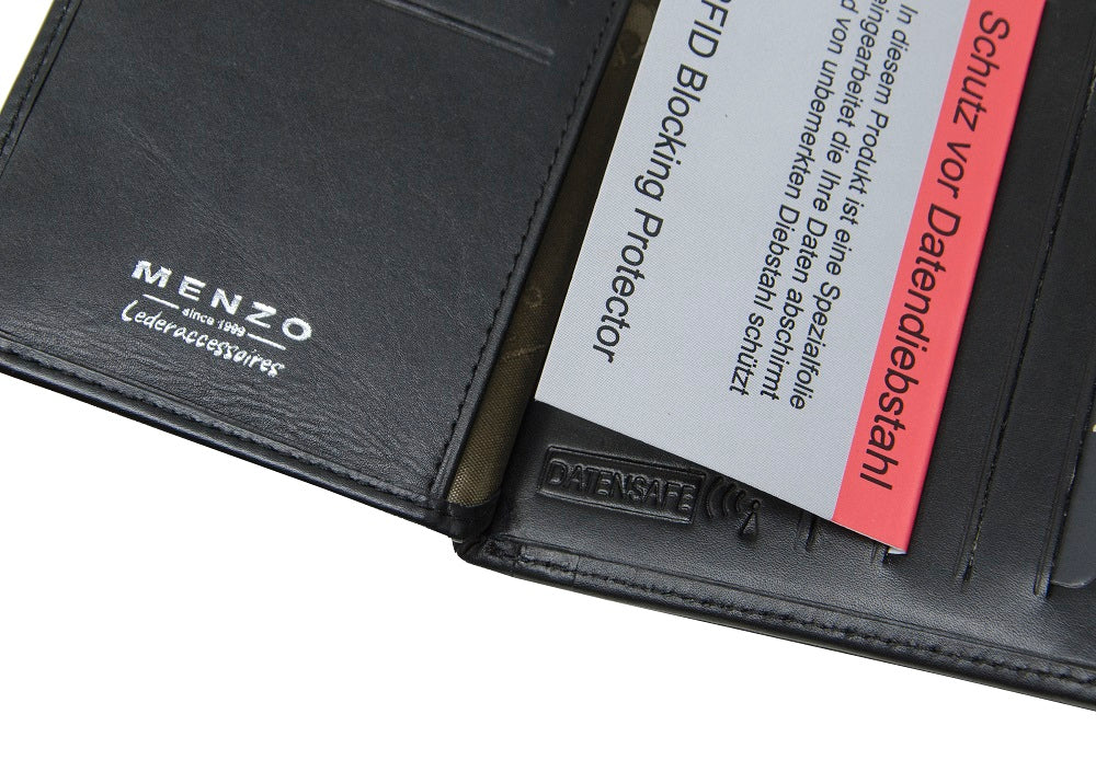 Menzo 9012 Herrenbörse schwarz / Nappaleder