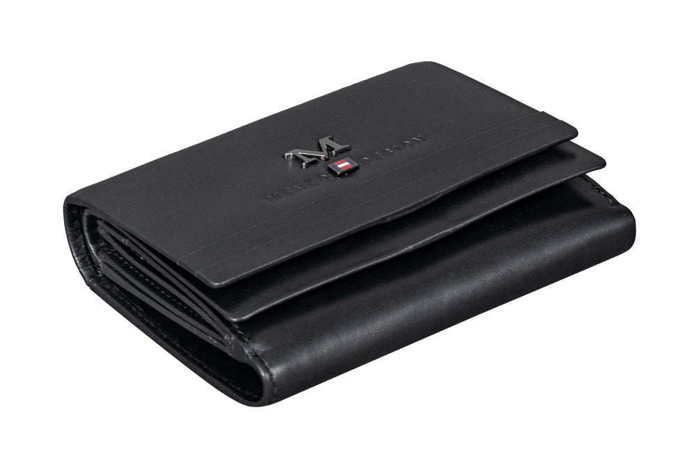 Menzo 7014 Damenbörse schwarz / Nappaleder