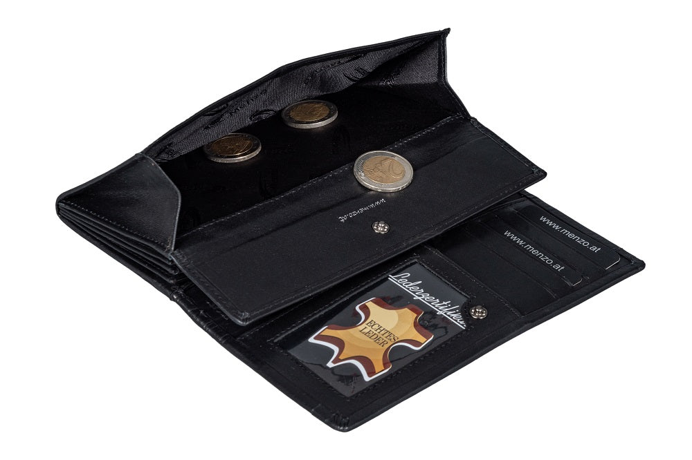 Menzo 7015 Damenbörse schwarz / Nappaleder