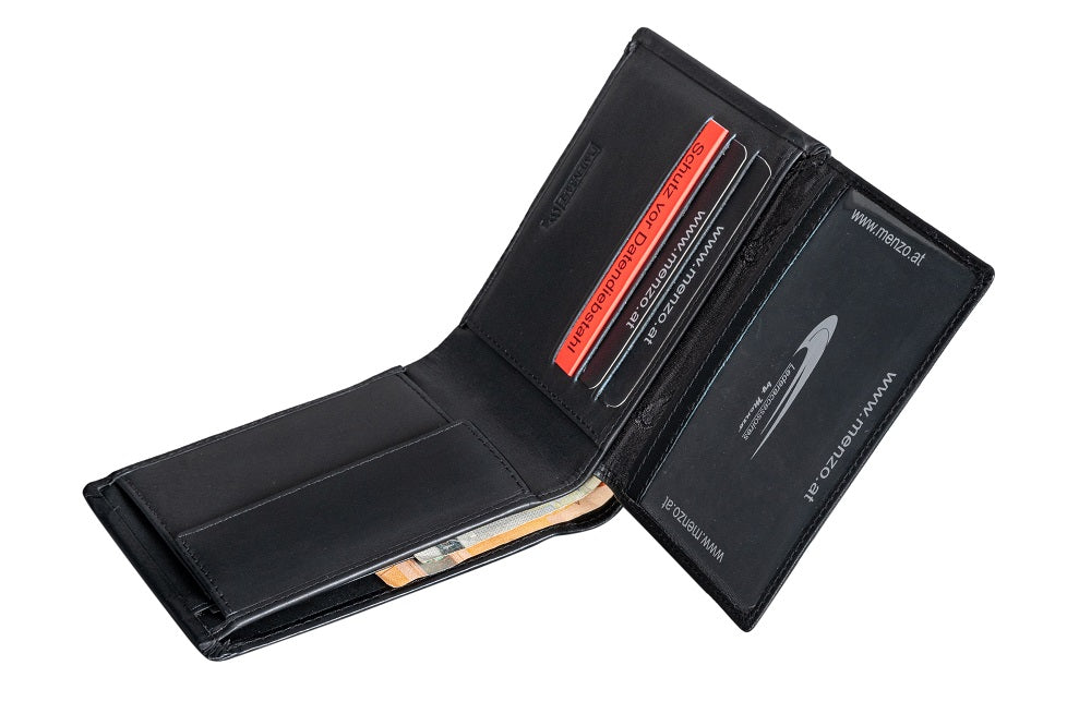 Menzo 7017 Herrenbörse schwarz / Nappaleder