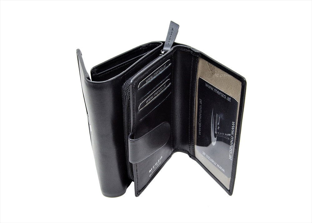 Menzo 7019 Damenbörse schwarz / Nappaleder