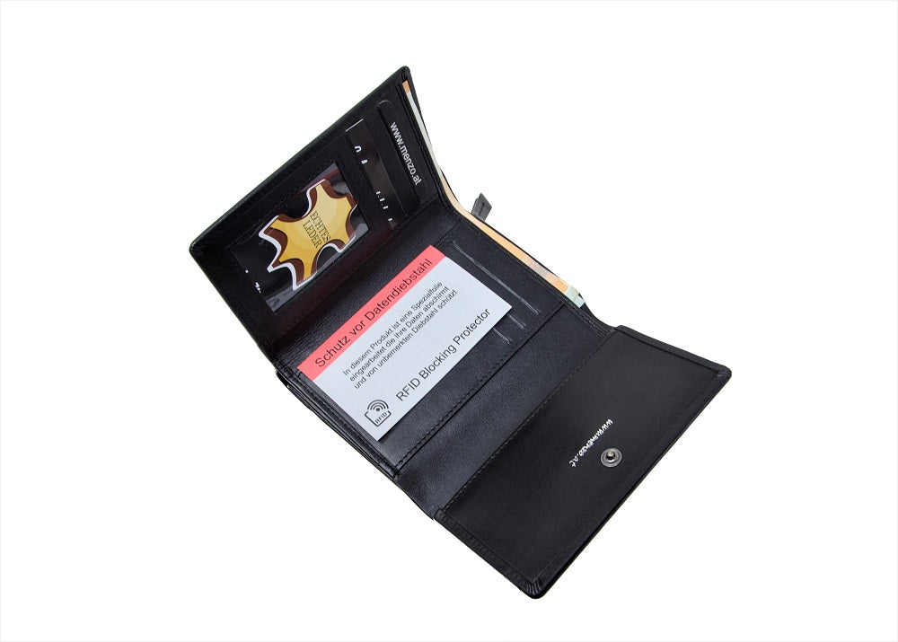 Menzo 7019 Damenbörse schwarz / Nappaleder