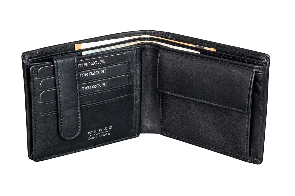 Menzo 7020 Herrenbörse schwarz / Nappaleder
