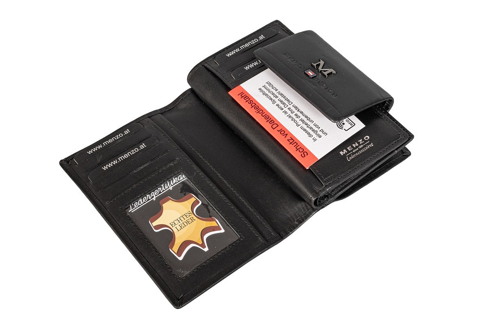 Menzo 7024 Damenbörse schwarz / Nappaleder