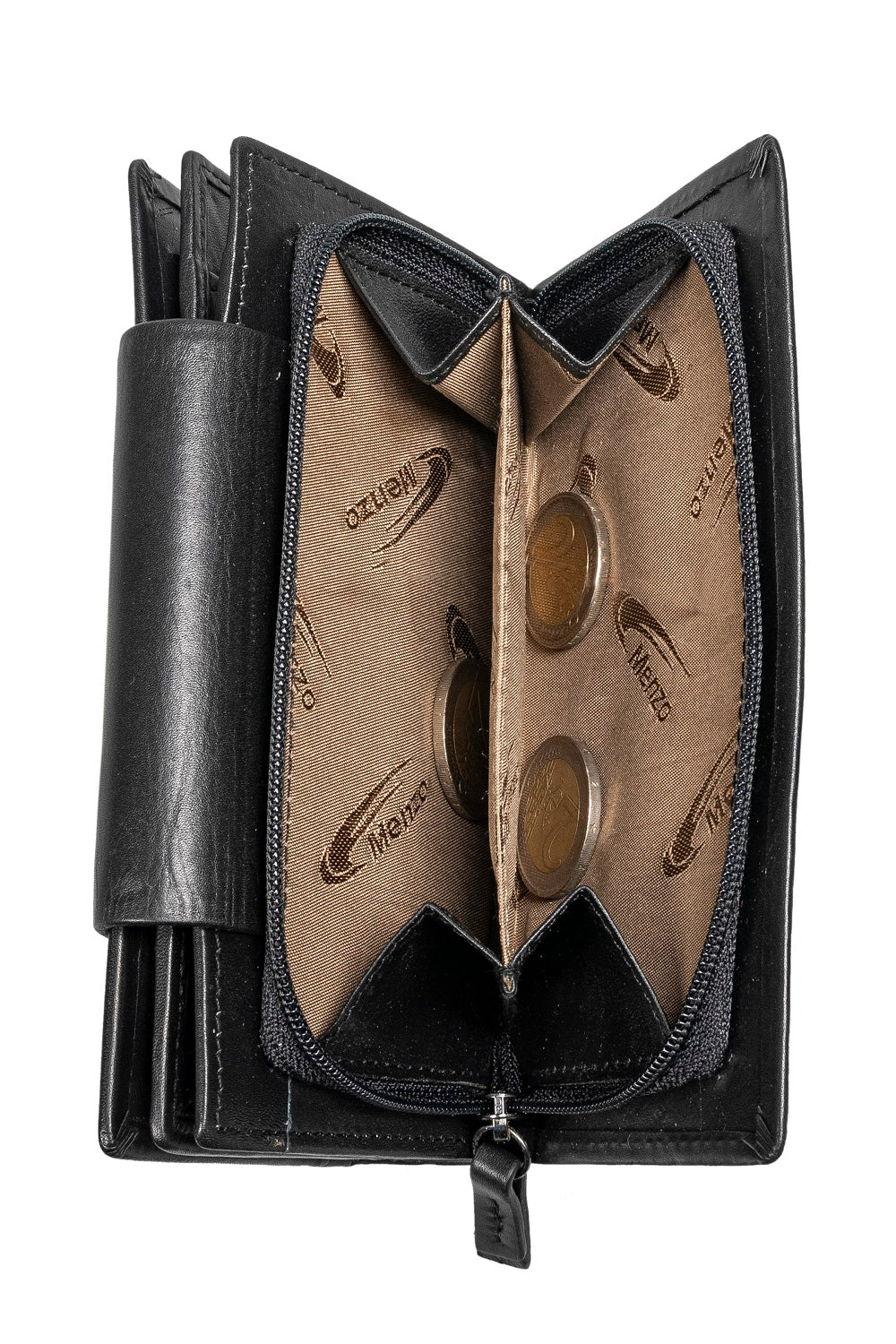 Menzo 7024 Damenbörse schwarz / Nappaleder