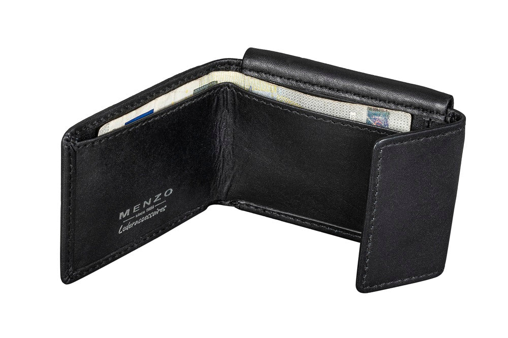 Menzo 7027 Kleinbörse schwarz / Nappaleder