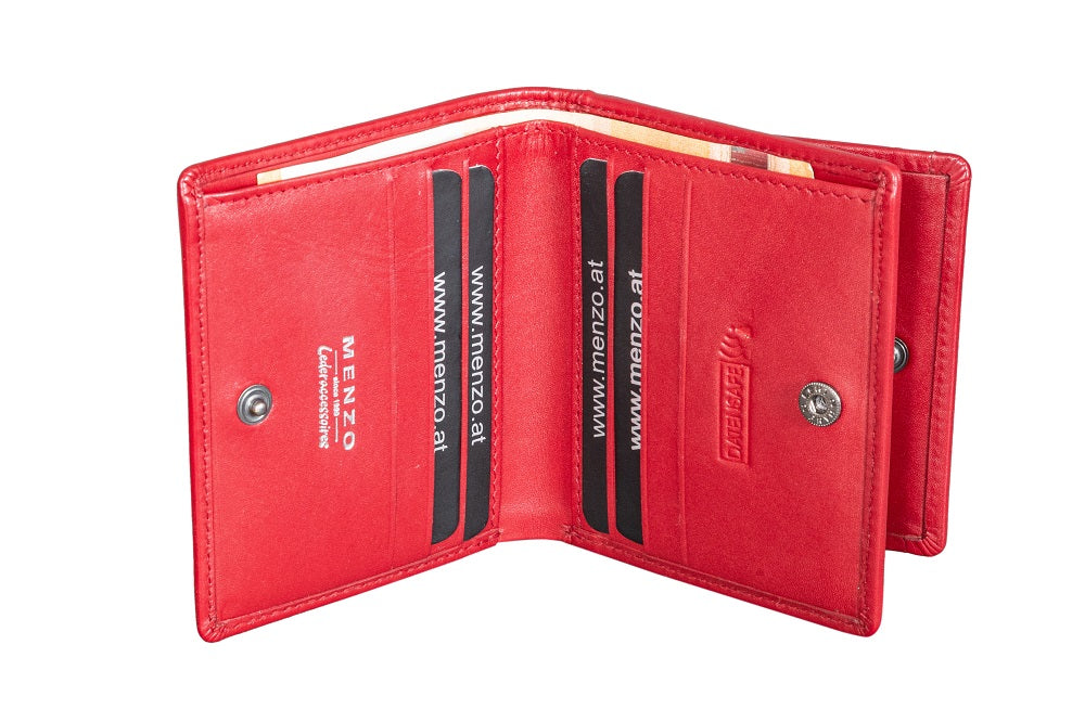 Menzo 7030 Kleinbörse rot / Nappaleder - Wiener Schachtel