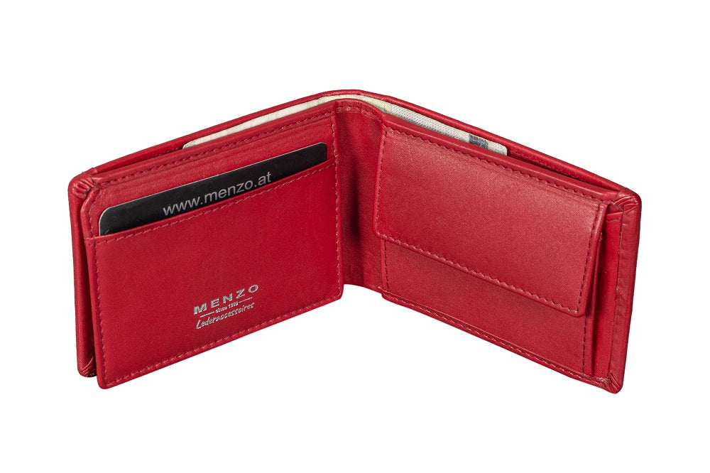 Menzo 7031 Kleinbörse rot / Nappaleder