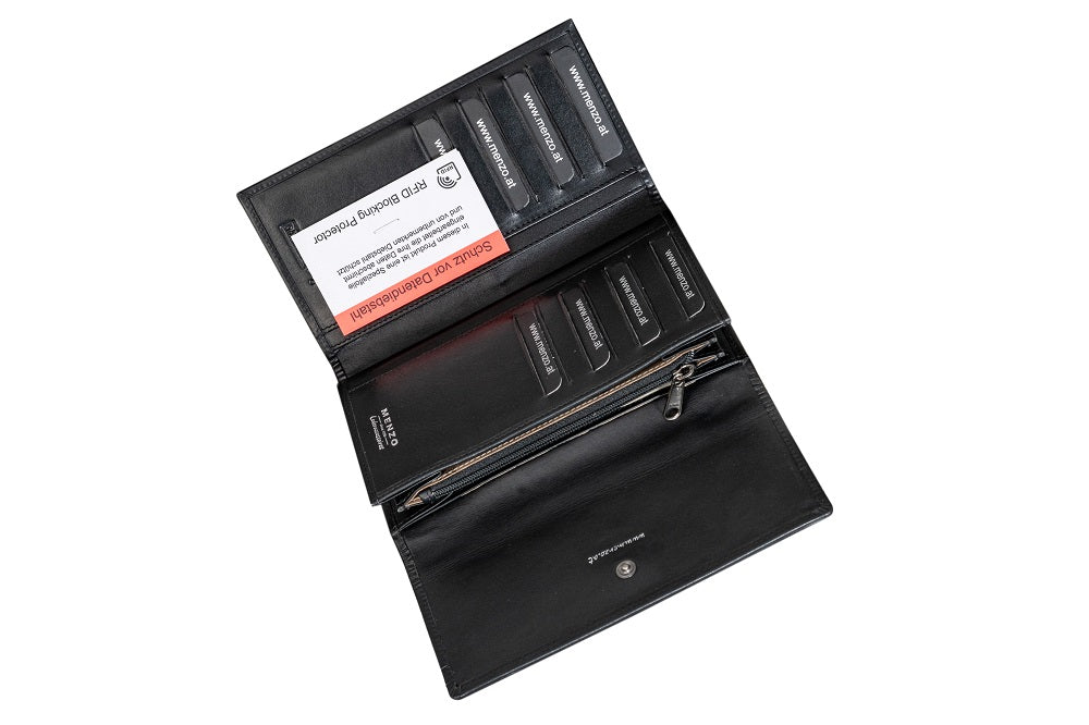 Menzo 7032 Damenbörse schwarz / Nappaleder