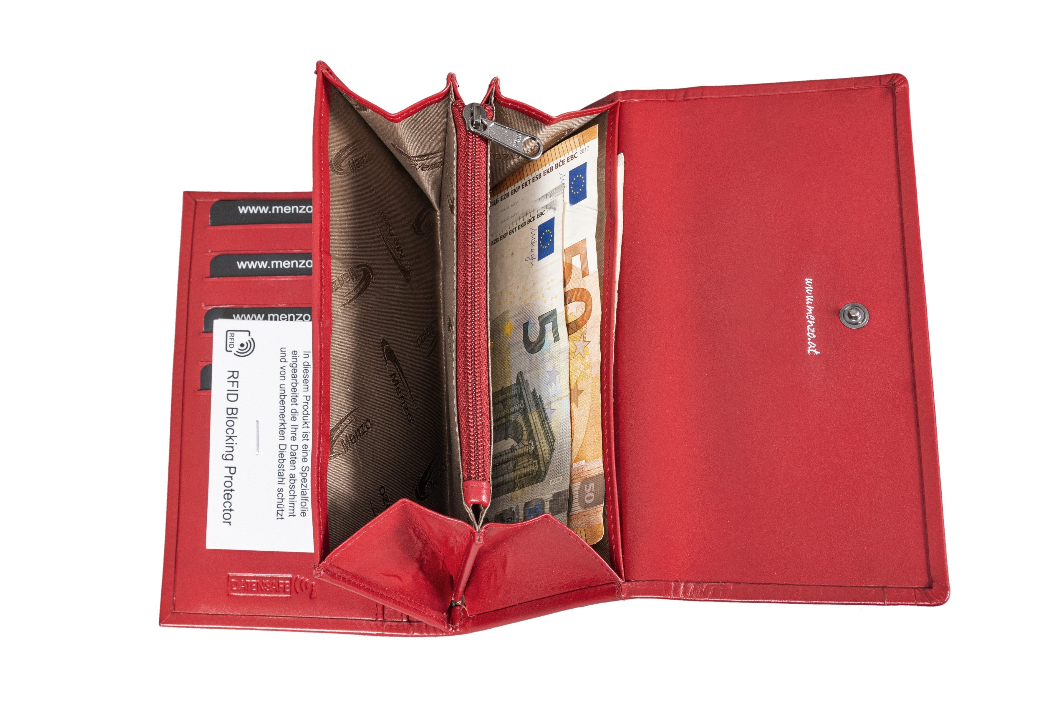 Menzo 7032 Damenbörse rot / Nappaleder